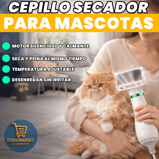 Cepillo secador para mascotas